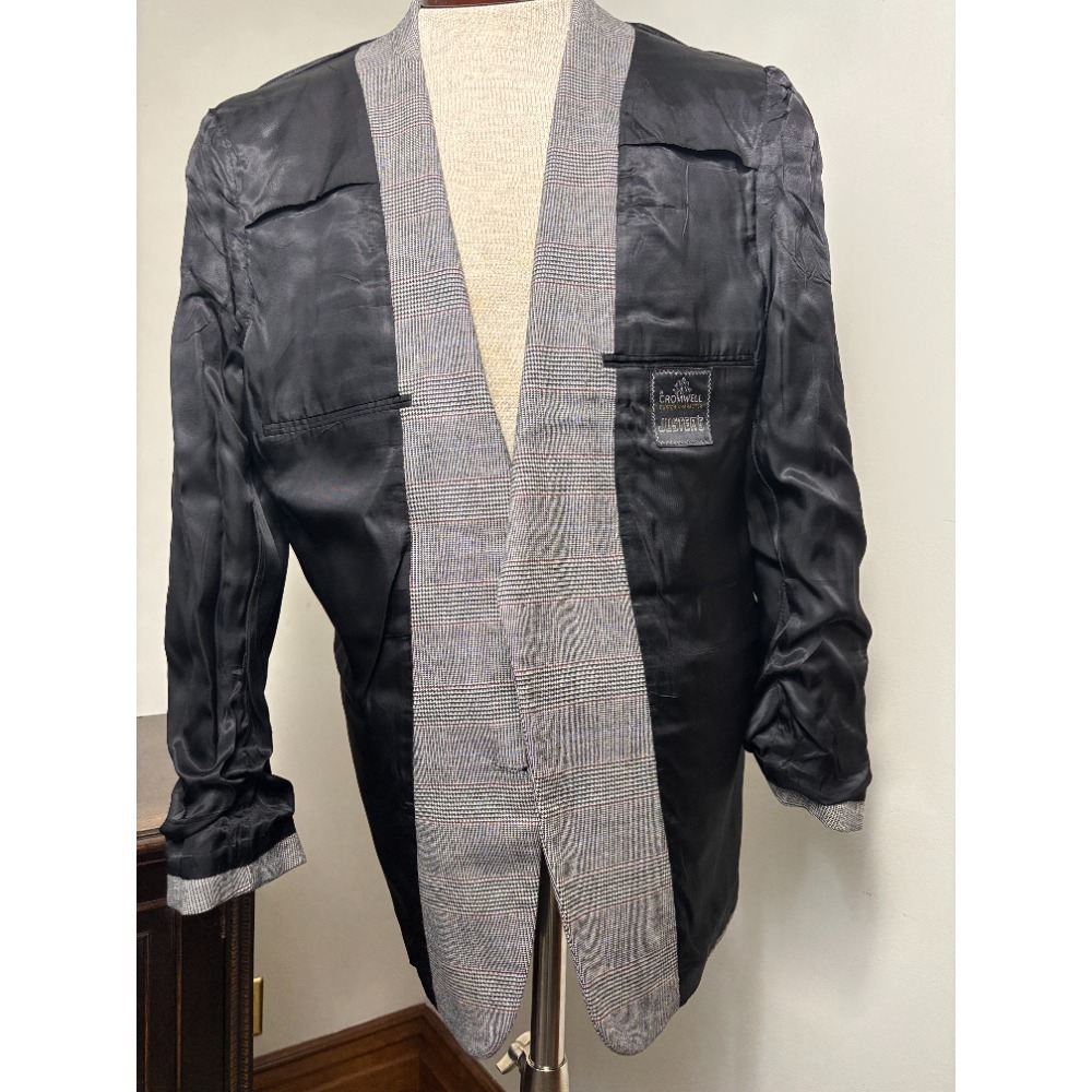 Cromwell Juster's Custom‎ Suit Sz 44-46 Windowpane Wool Two Button Blazer Jacket - Picture 10 of 16